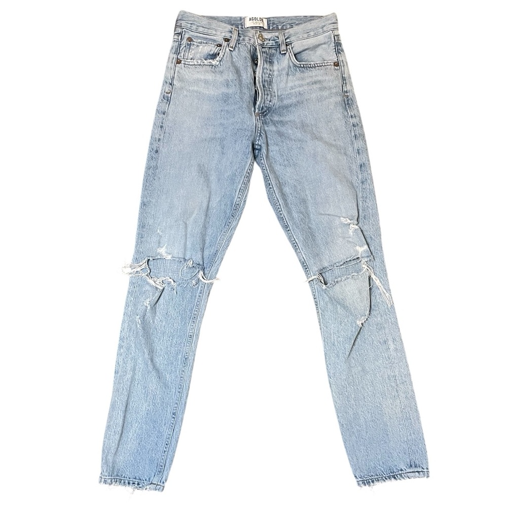 Agolde Blue Straight Leg Jeans Classic Style